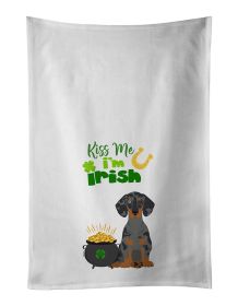 NEW Black Dapple Dachshund St. Patrick's Day Kitchen Towel Set of 2 White Dish Towels Decorative Bathroom Hand towel for Hand, Face, Hair, Yoga, Tea