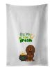 NEW Longhair Chocolate and Tan Dachshund St. Patrick's Day Kitchen Towel Set of 2 White Dish Towels Decorative Bathroom Hand towel for Hand, Face