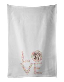 NEW Dachshund Chocolate LOVE Kitchen Towel Set of 2 White Dish Towels Decorative Bathroom Hand towel for Hand, Face, Hair, Yoga, Tea, Dishcloth