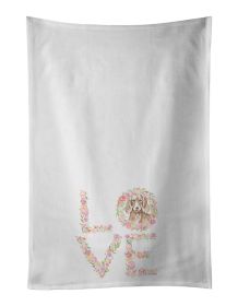 NEW Dachshund #9 LOVE Kitchen Towel Set of 2 White Dish Towels Decorative Bathroom Hand towel for Hand, Face, Hair, Yoga, Tea, Dishcloth, 19 X 28"