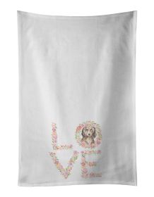 NEW Dachshund #6 LOVE Kitchen Towel Set of 2 White Dish Towels Decorative Bathroom Hand towel for Hand, Face, Hair, Yoga, Tea, Dishcloth, 19 X 28"
