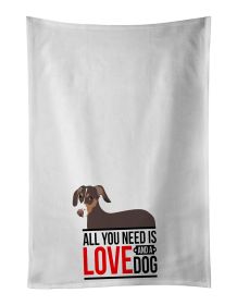 NEW Dachshund Chocolate and Tan Kitchen Towel Set of 2 White Dish Towels Decorative Bathroom Hand towel for Hand, Face, Hair, Yoga, Tea, Dishcloth