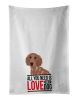 NEW Dachshund Red #2 Kitchen Towel Set of 2 White Dish Towels Decorative Bathroom Hand towel for Hand, Face, Hair, Yoga, Tea, Dishcloth, 19 X 28"