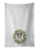 NEW Dachshund Puppy Dappled Christmas Wreath Kitchen Towel Set of 2 White Dish Towels Decorative Bathroom Hand towel for Hand, Face, Hair, Yoga, Tea