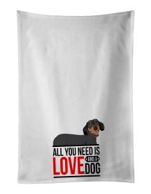 NEW Dachshund Black and Tan #3 Kitchen Towel Set of 2 White Dish Towels Decorative Bathroom Hand towel for Hand, Face, Hair, Yoga, Tea, Dishcloth