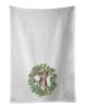 NEW Dachshund Chocolate and Tan Christmas Wreath Kitchen Towel Set of 2 White Dish Towels Decorative Bathroom Hand towel for Hand, Face, Hair, Yoga