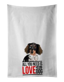 NEW Dachshund Dapple #1 Kitchen Towel Set of 2 White Dish Towels Decorative Bathroom Hand towel for Hand, Face, Hair, Yoga, Tea, Dishcloth, 19 X 28"
