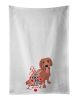 NEW Dachshund Red #1 so Loved Kitchen Towel Set of 2 White Dish Towels Decorative Bathroom Hand towel for Hand, Face, Hair, Yoga, Tea, Dishcloth