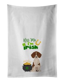 NEW Red Piebald Dachshund St. Patrick's Day Kitchen Towel Set of 2 White Dish Towels Decorative Bathroom Hand towel for Hand, Face, Hair, Yoga, Tea