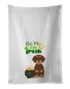 NEW Wirehair Red and Tan Dachshund St. Patrick's Day Kitchen Towel Set of 2 White Dish Towels Decorative Bathroom Hand towel for Hand, Face, Hair