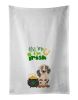 NEW Longhair Cream Dapple Dachshund St. Patrick's Day Kitchen Towel Set of 2 White Dish Towels Decorative Bathroom Hand towel for Hand, Face, Hair