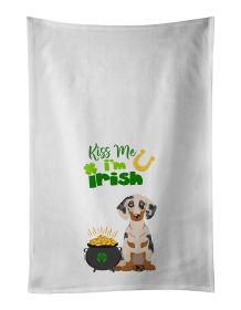 NEW Cream Dapple Dachshund St. Patrick's Day Kitchen Towel Set of 2 White Dish Towels Decorative Bathroom Hand towel for Hand, Face, Hair, Yoga, Tea