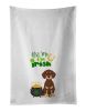 NEW Chocolate and Cream Dachshund St. Patrick's Day Kitchen Towel Set of 2 White Dish Towels Decorative Bathroom Hand towel for Hand, Face, Hair, Yoga