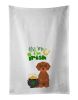 NEW Wirehair Red Dachshund St. Patrick's Day Kitchen Towel Set of 2 White Dish Towels Decorative Bathroom Hand towel for Hand, Face, Hair, Yoga, Tea