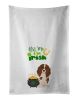 NEW Longhair Red Pedbald Dachshund St. Patrick's Day Kitchen Towel Set of 2 White Dish Towels Decorative Bathroom Hand towel for Hand, Face, Hair