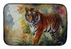 Bengal Tiger Dish Drying Mat Absorbent Dish Drying Mat Pad for Kitchen Counter Dish Drainer Mat for Countertop, 14 x 21", Multicolor