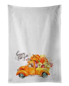 NEW Fall Harvest Red Dachshund Kitchen Towel Set of 2 White Dish Towels Decorative Bathroom Hand towel for Hand, Face, Hair, Yoga, Tea, Dishcloth
