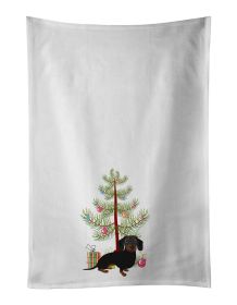 NEW Dachshund Black and Tan #1 Christmas Kitchen Towel Set of 2 White Dish Towels Decorative Bathroom Hand towel for Hand, Face, Hair, Yoga, Tea