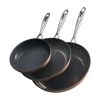 VEVOR Frying Pan Skillet, Aluminum Egg Fry Pans, 3 Piece (8, 10, 12 in), Nonsitck Ceramic Heavy-Duty Skillets with Heat-Resistant Handle, Chef's Cookw
