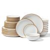 VEVOR Dinnerware Set, Service for 8 (32 PCS), Round Plates and Bowls Sets, Scratch Resistant Ceramic Dinner Ware, Dishwasher and Microwave Suitable Ki