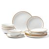 VEVOR Dinnerware Set, Service for 4 (12 PCS), Round Plates and Bowls Sets, Scratch Resistant Ceramic Dinner Ware, Dishwasher and Microwave Suitable Ki