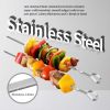 Skewers for Kabobs, 12" Metal Kebab Skewers for Grilling Flat Long Stainless Steel Kabob Sticks Reusable Grill Shish BBQ Barbecue Sticks for Meat Chic
