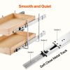 VEVOR 2 Tier Pull Out Cabinet Organizer, 14"W x 21"D Cabinet Drawer, Soft Close Slide out Shelf, Heavy-Duty Sliding Wood Drawer, Adjustable Base Cabin