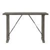 3pc Counter Height Set Light Gray Finish Counter Height Table with 2x Bench Foam Cushioned Seats Kitchen Dining Breakfast Furniture