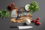 Dachshund Fall Kitchen Pumpkins Glass Cutting Board Decorative Tempered Glass Kitchen Cutting and Serving Board Large Size Chopping Board