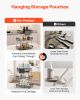 VEVOR 3 Tier Fruit Basket, Countertop Fruits Vegetable Bowl with Banana Hangers and Side Storage Basket, Metal Wire Storage Stand for Kitchen Counter,