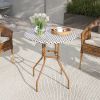 27.5 inch Outdoor Bistro Table with Heavy Duty Metal Frame and Adjustable Foot Pads