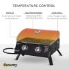 2 Burner Propane Gas Grill Portable Tabletop BBQ with Foldable Legs Lid Thermometer for Camping Black