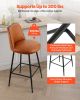 VEVOR Bar Stool Set of 2, 27 inch Counter Height Swivel Stools, Modern PU Leather Counter Barstool with Backrest and Metal Legs, Armless Bar Chair, Is
