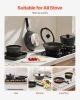 VEVOR 17 Piece Pots and Pans Set, Granite Nonstick Detachable Handle Cookware, Space Saving Induction Cookwares, Kitchen RV Cooking Sets with Frying,