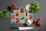 NEW Lots of Longhaired Black Tan Dachshund Glass Cutting Board Decorative Tempered Glass Kitchen Cutting and Serving Board Large Size Chopping Board