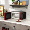0.7 Cu ft Countertop Microwave Oven, 700 Watts, Red