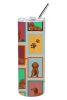 Lots of Longhaired Red Dachshund Stainless Steel Skinny Tumbler Vacuum Double Walled Reusable Insulated Tumbler Travel Cup for Coffee Cocktails Gift w