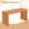 36 Inch Patio Bench All-Slat Acacia Wood Loveseat