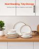 VEVOR Dinnerware Set, Service for 4 (12 PCS), Round Plates and Bowls Sets, Scratch Resistant Ceramic Dinner Ware, Dishwasher and Microwave Suitable Ki
