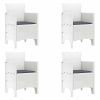 Garden Chair 4 pcs White 20.87 x 19.29 x 33.46 in Polypropylene