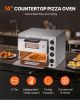 VEVOR Commercial Pizza Oven Countertop, 14-Inch Double Deck Layer, Stainless Steel Electric Pizza Oven with Stone and Handle, Multipurpose Indoor Pizz
