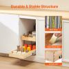 VEVOR 2 Tier Pull Out Cabinet Organizer, 14"W x 21"D Cabinet Drawer, Soft Close Slide out Shelf, Heavy-Duty Sliding Wood Drawer, Adjustable Base Cabin
