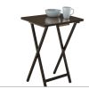 Indoor Folding Table Set of 4 in Walnut L19 x W15 x H26 inches. 4 Tables+1 Rack Stand.