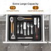 Extra Large Expandable Silverware Organizer, BPA-Free Food-Safe Cutlery Flatware Organizer, Kitchen Utensil Drawer Organizer, Adjustable Silverware Ho