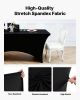 VEVOR 3 Pack Table Cloth for 6FT Rectangular Fitted Events, Wrinkle-Resistant Stretch Black Table Covers, Washable Spandex Tablecloth Protector, for P