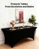 VEVOR 3 Pack Table Cloth for 6FT Rectangular Fitted Events, Wrinkle-Resistant Stretch Black Table Covers, Washable Spandex Tablecloth Protector, for P