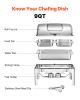VEVOR Roll Top Chafing Dish Buffet Complete Set, 9 Qt 1 Pack Stainless Steel Chafer with 2 Half Size Pans, Rectangle Catering Warmer Server with Visib