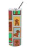 Lots of Red Dachshund Stainless Steel Skinny Tumbler Vacuum Double Walled Reusable Insulated Tumbler Travel Cup for Coffee Cocktails Gift with Lid