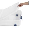 66 Quart Clear Underbed Storage Container with Latch Lid and Wheels, Blue