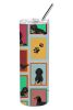 Lots of Longhaired Black Tan Dachshund Stainless Steel Skinny Tumbler Vacuum Double Walled Reusable Insulated Tumbler Travel Cup for Coffee Cocktails